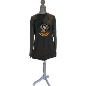 NWOT Pitttsburgh Penguins two tone gray Adidas sweatshirt size large